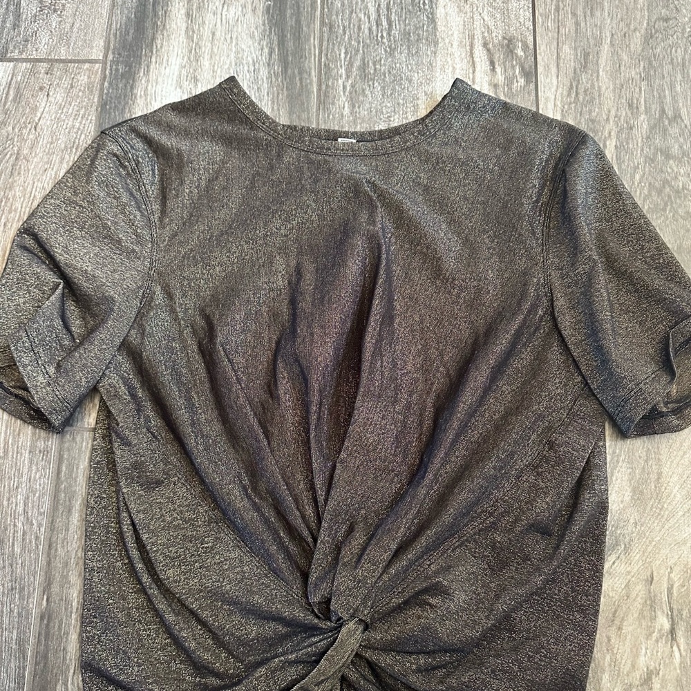 Metallic Black and Gold Crop Top